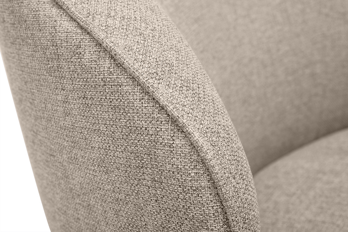 Sedia design girevole in tessuto color talpa AMBER