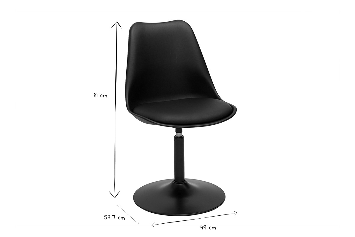 Sedia design girevole nera opaca STEEVY V2