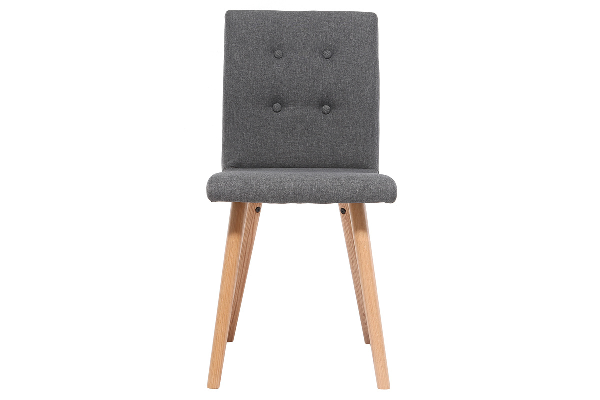 Sedia design grigio scuro e legno set di due HORTA