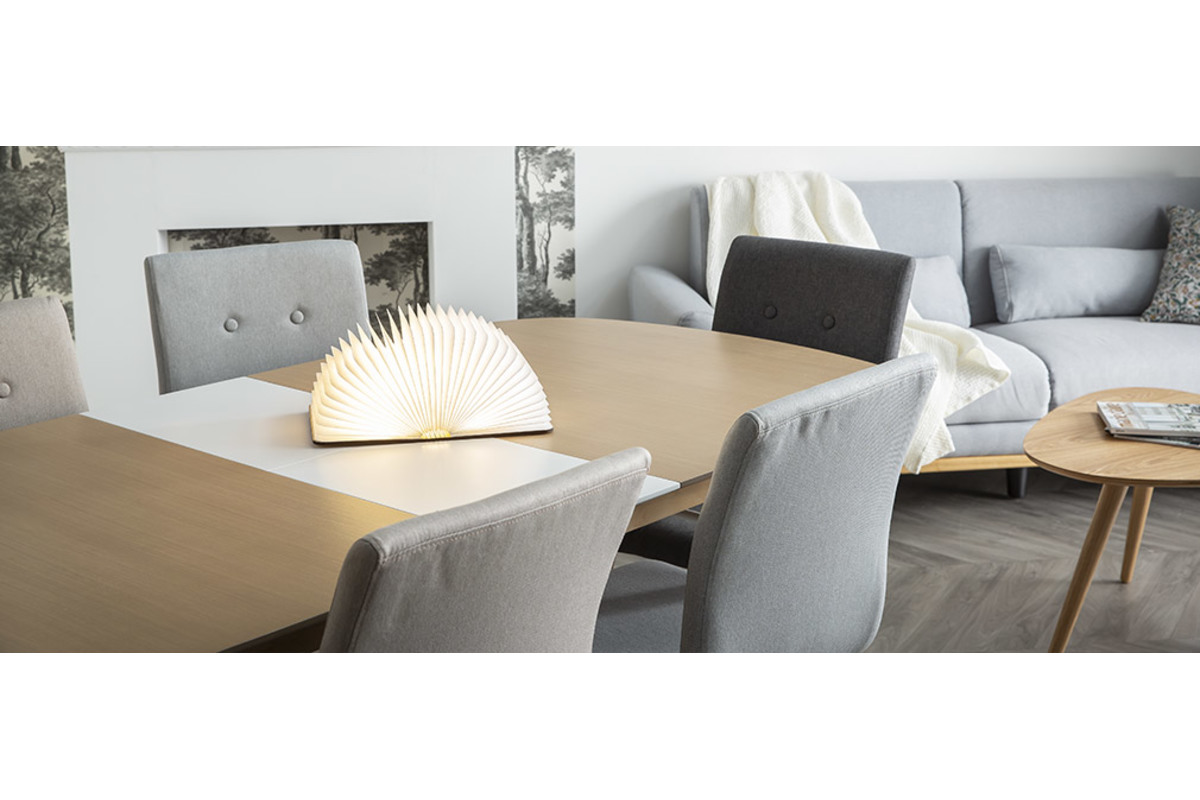 Sedia design grigio scuro e legno set di due HORTA