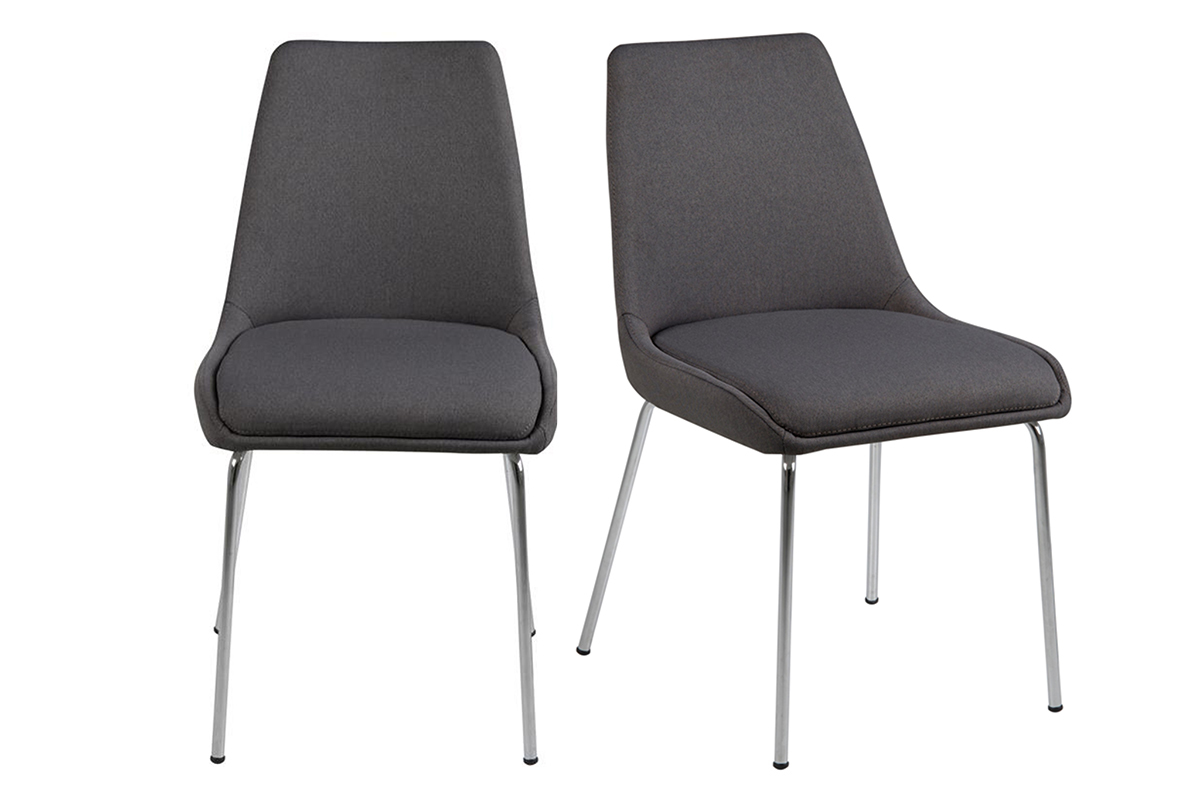 Sedia design grigio scuro gruppo di 2 SHADOW