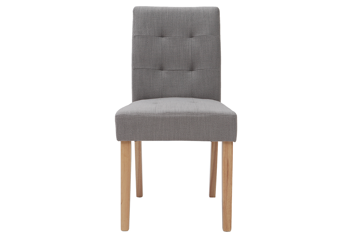Sedia design imbottita tessuto grigio gruppo di 2 ESTER