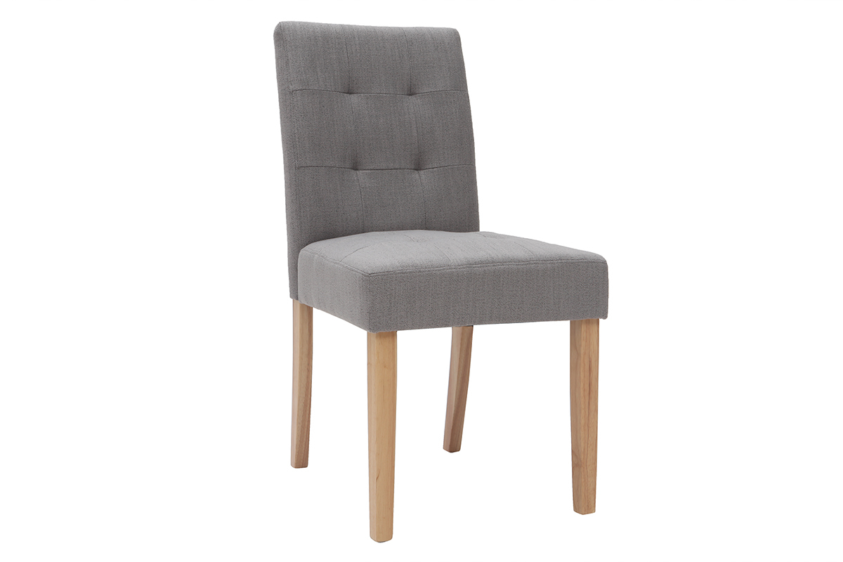 Sedia design imbottita tessuto grigio gruppo di 2 ESTER