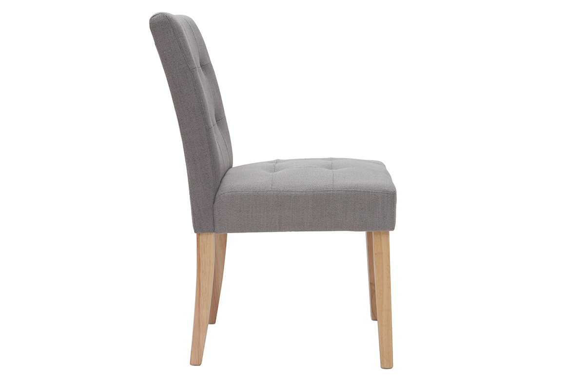 Sedia design imbottita tessuto grigio gruppo di 2 ESTER