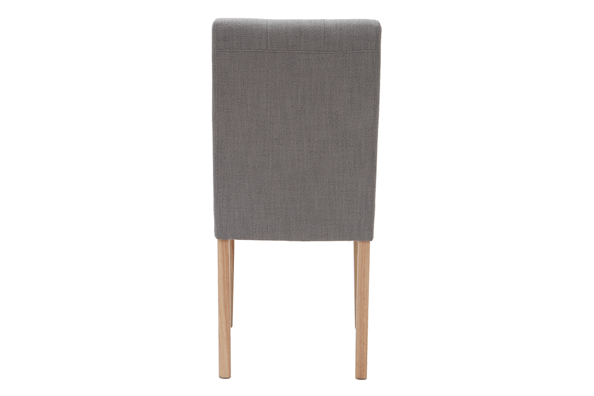 Sedia design imbottita tessuto grigio gruppo di 2 ESTER