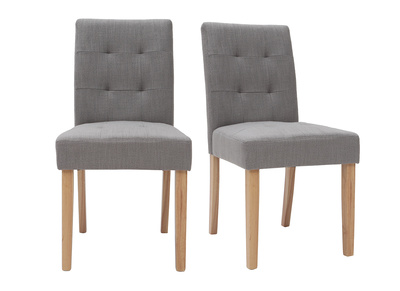 Sedia design imbottita tessuto grigio gruppo di 2 ESTER