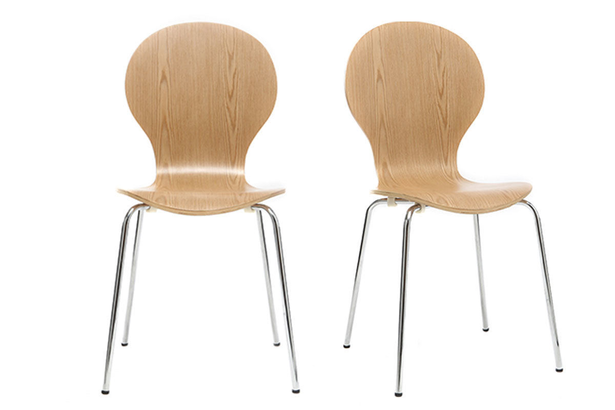 Sedia design in legno chiaro lotto di 2 NEW ABIGAIL