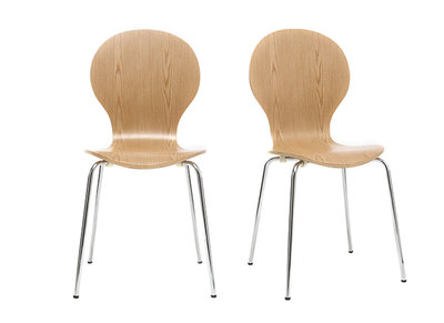 Sedia design in legno chiaro lotto di 2 NEW ABIGAIL