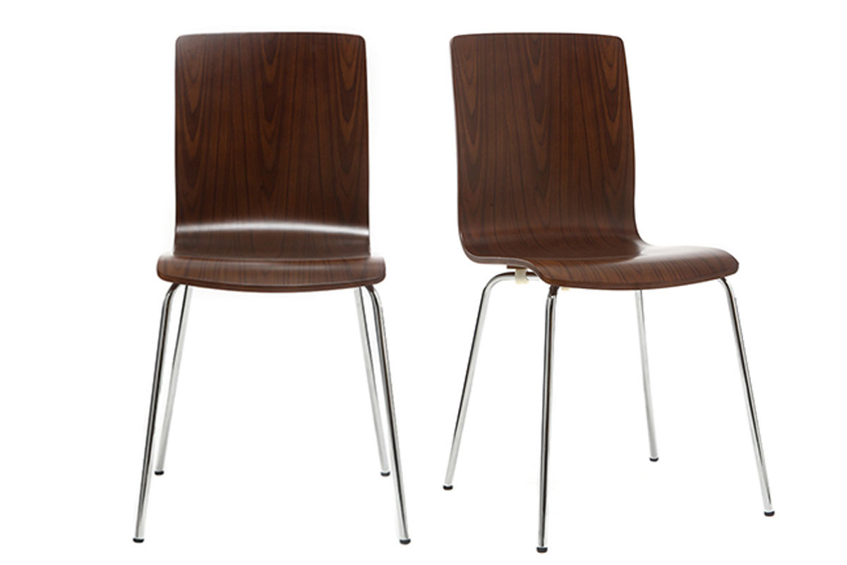 Sedia design in noce lotto di 2 NELLY