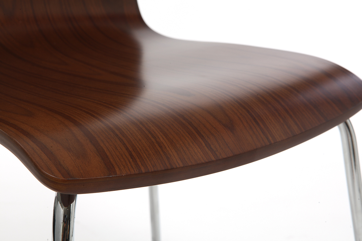 Sedia design in noce lotto di 2 NELLY