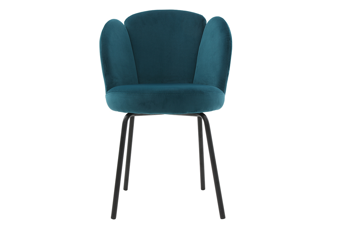 Sedia design in tessuto blu petrolio FLOS