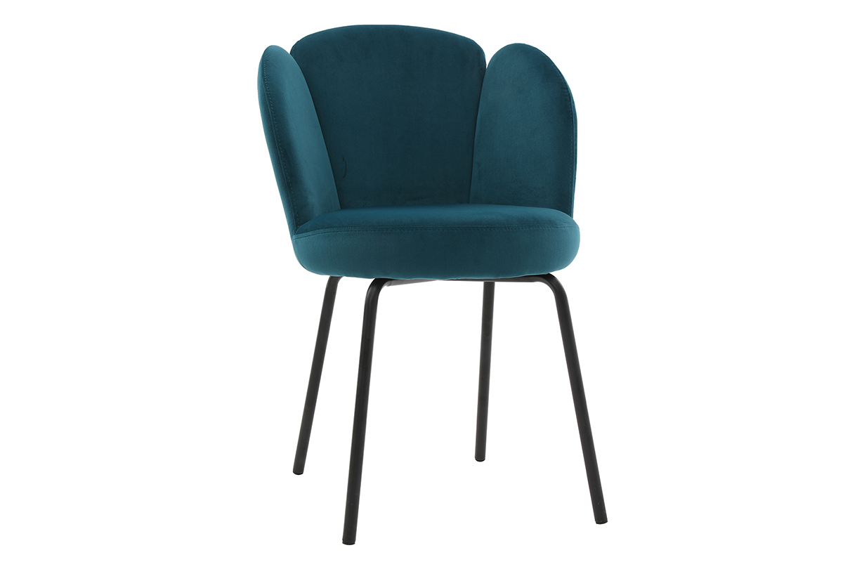 Sedia design in tessuto blu petrolio FLOS