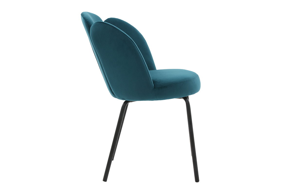 Sedia design in tessuto blu petrolio FLOS