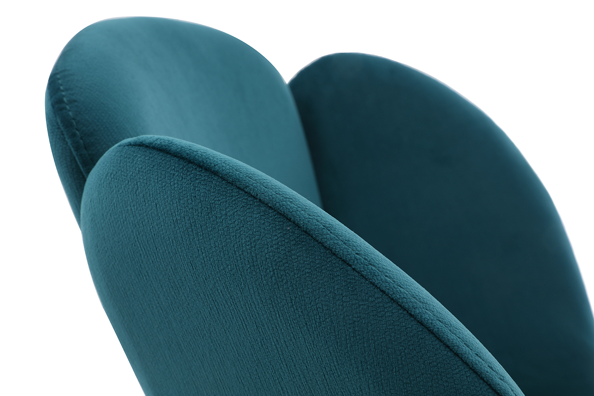 Sedia design in tessuto blu petrolio FLOS