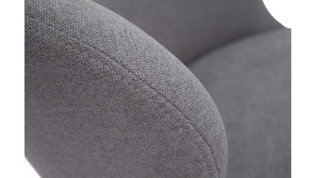 Sedia design in tessuto effetto velluto grigio e metallo nero YDA