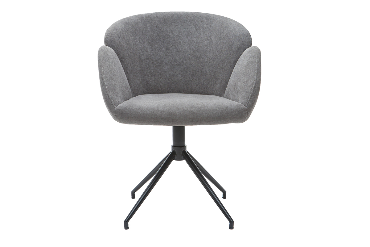 Sedia design in tessuto effetto velluto grigio RHAPSODY