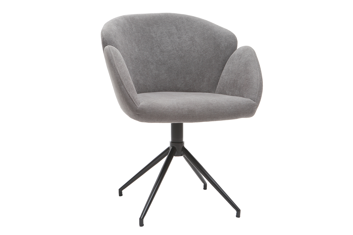 Sedia design in tessuto effetto velluto grigio RHAPSODY