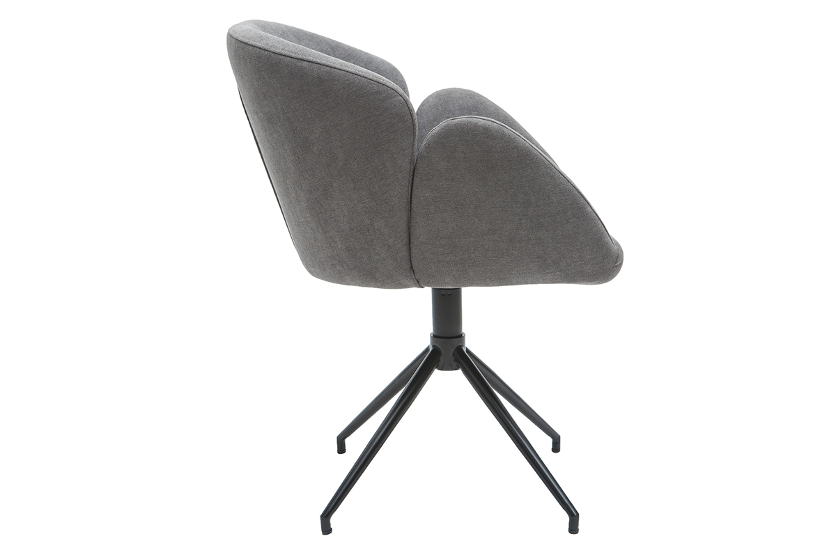 Sedia design in tessuto effetto velluto grigio RHAPSODY