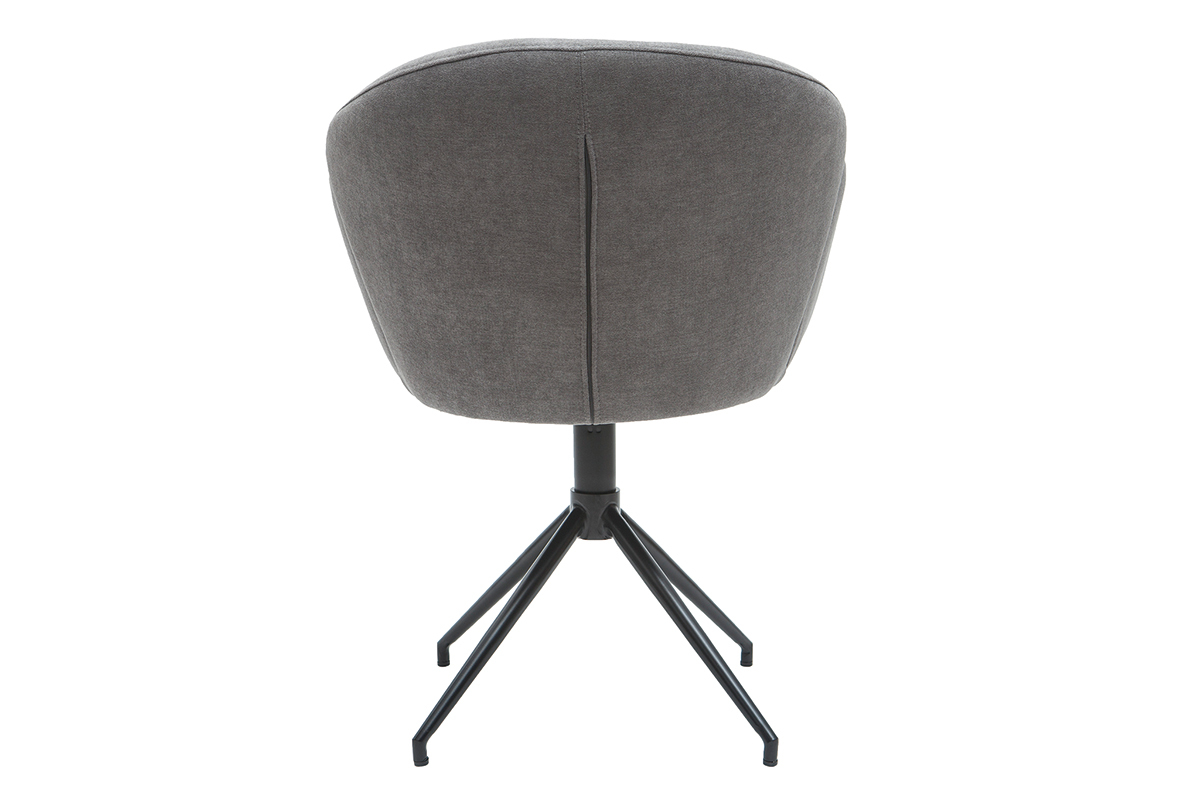 Sedia design in tessuto effetto velluto grigio RHAPSODY