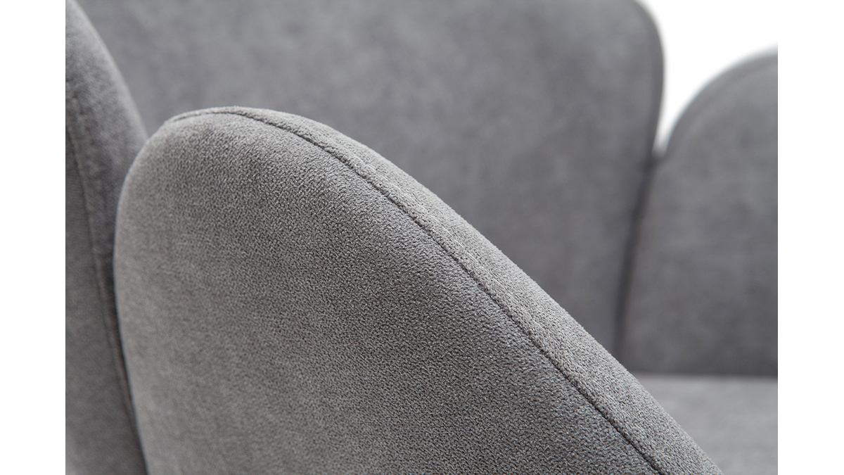Sedia design in tessuto effetto velluto grigio RHAPSODY