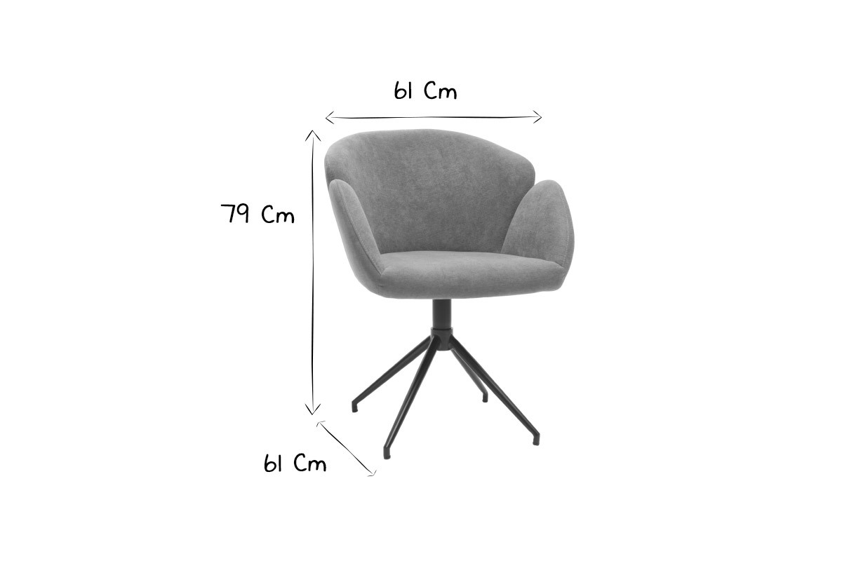 Sedia design in tessuto effetto velluto grigio RHAPSODY