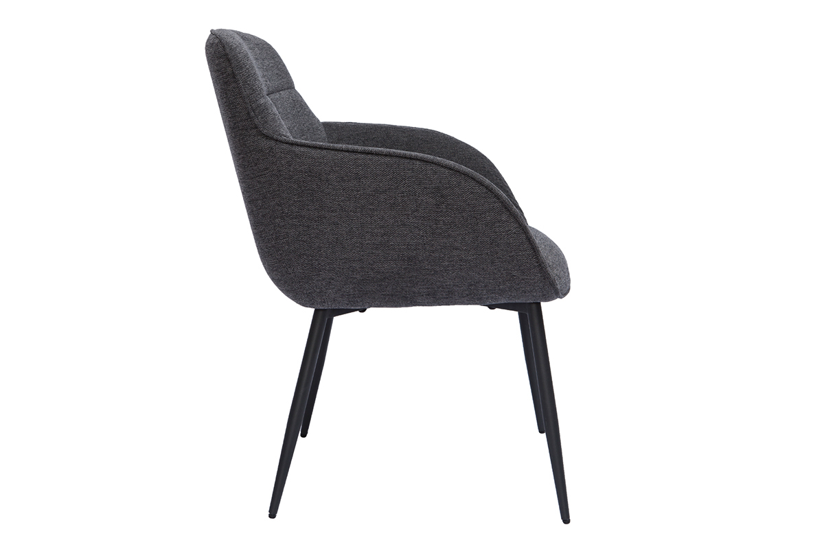 Sedia design in tessuto effetto velluto testurizzato grigio scuro FRIDA