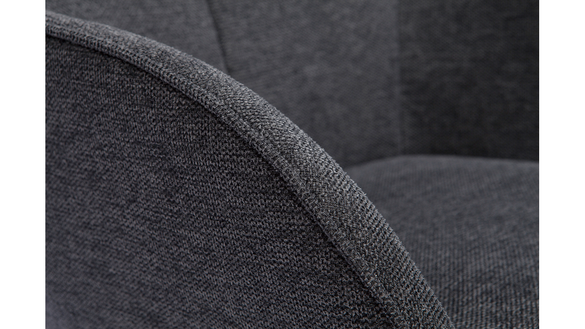 Sedia design in tessuto effetto velluto testurizzato grigio scuro FRIDA