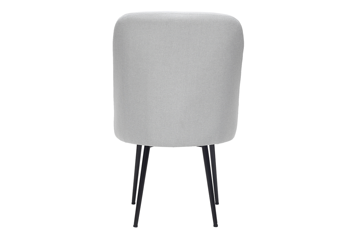 Sedia design in tessuto grigio chiaro e piedi in metallo nero LOV