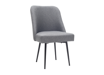 Sedia design in tessuto grigio scuro e piedi in metallo nero LOV