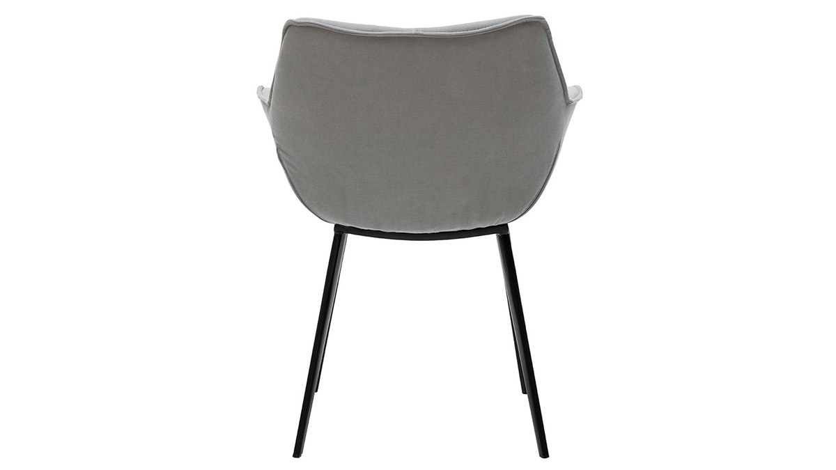 Sedia design in tessuto grigio scuro e piedi metallo nero VOLO
