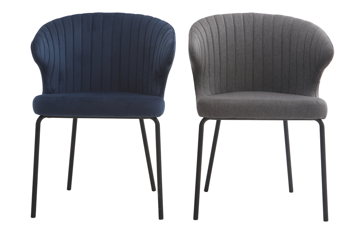 Sedia design in tessuto Grigio scuro REQUIEM