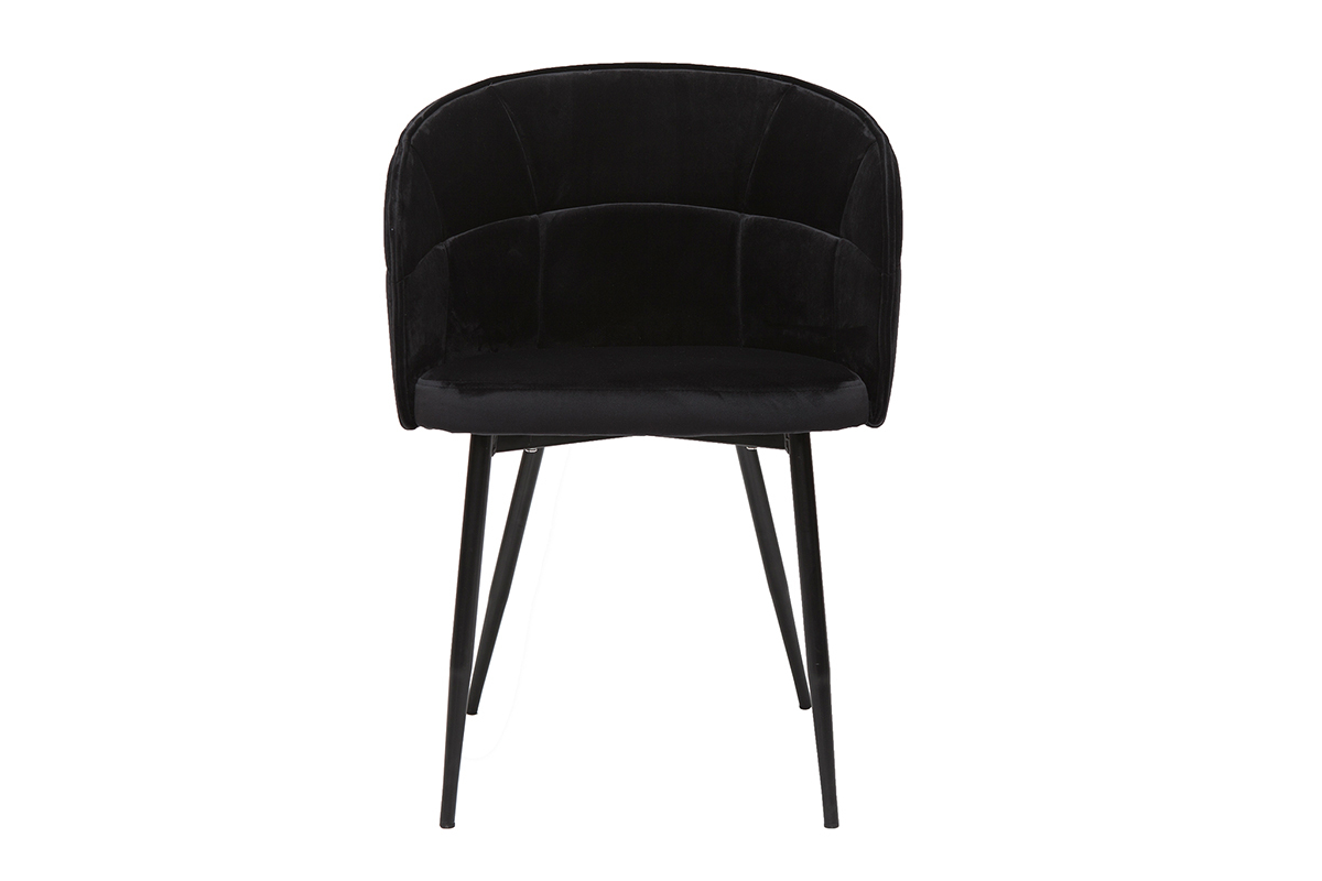 Sedia design in tessuto velluto e metallo nero JOLLY