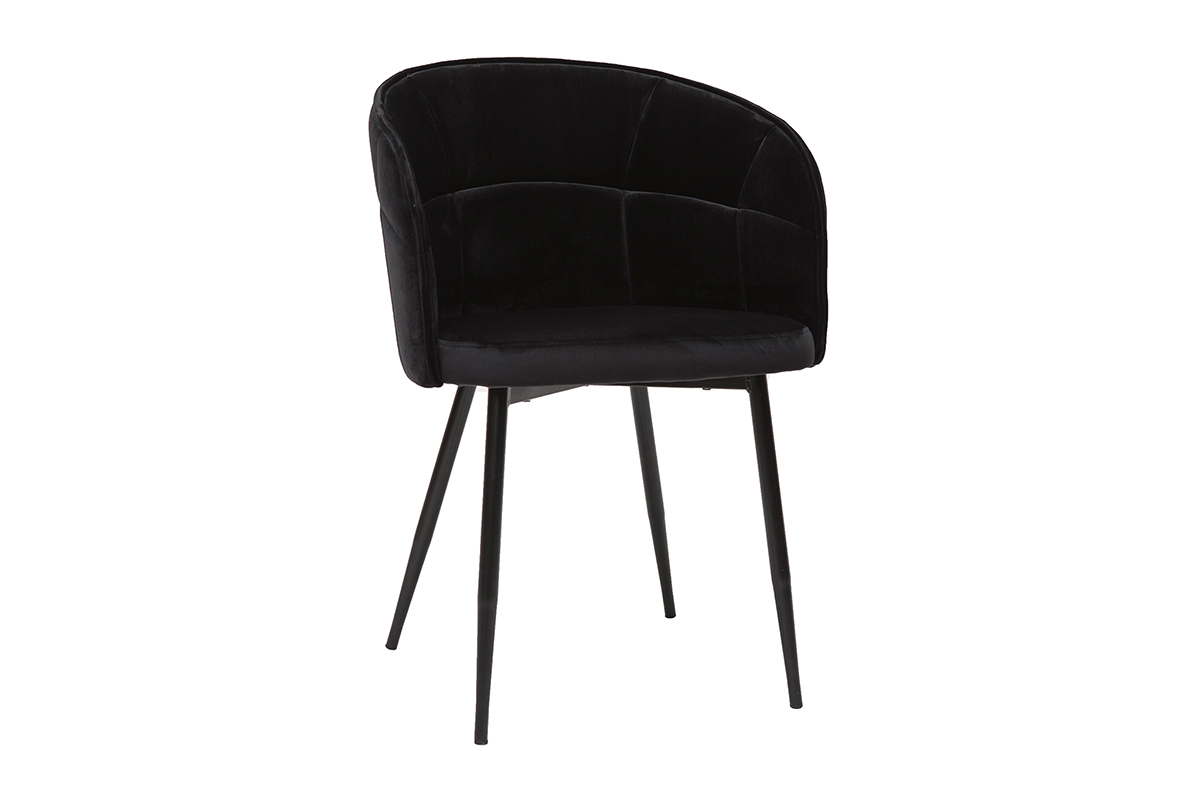 Sedia design in tessuto velluto e metallo nero JOLLY