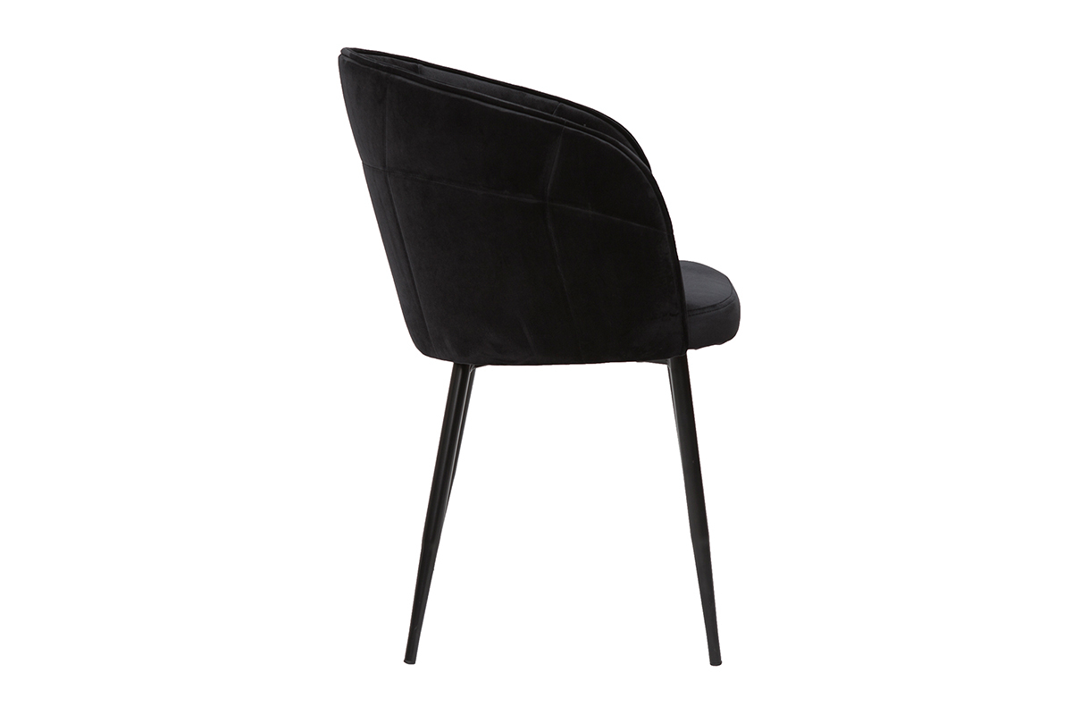 Sedia design in tessuto velluto e metallo nero JOLLY