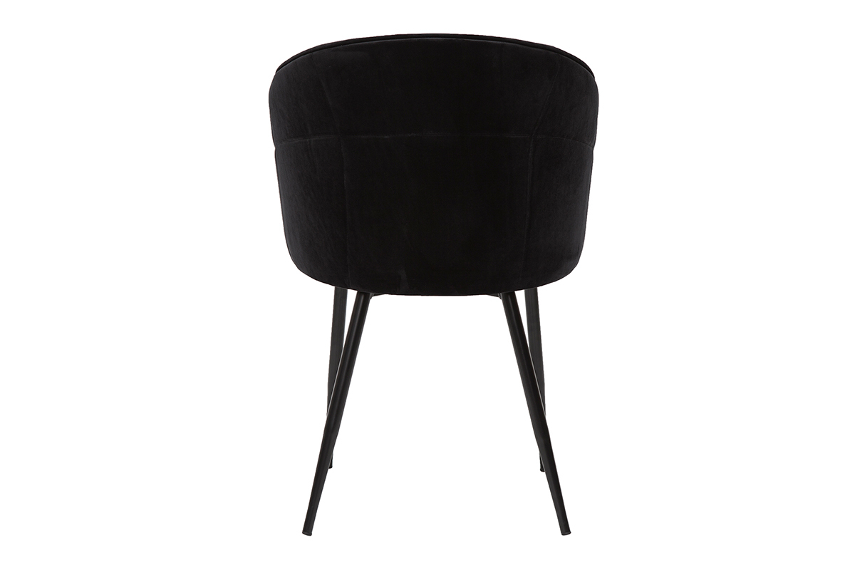 Sedia design in tessuto velluto e metallo nero JOLLY