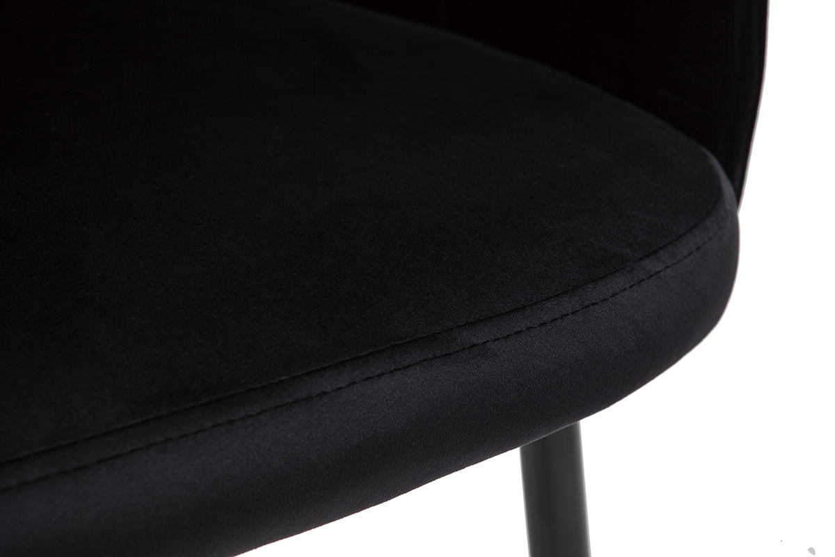 Sedia design in tessuto velluto e metallo nero JOLLY