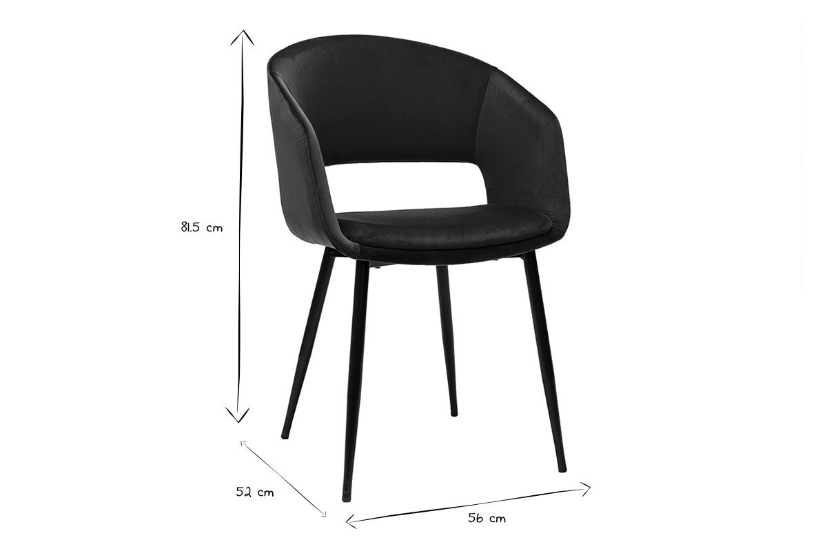 Sedia design in velluto blu petrolio e base in metallo nero PRISMA