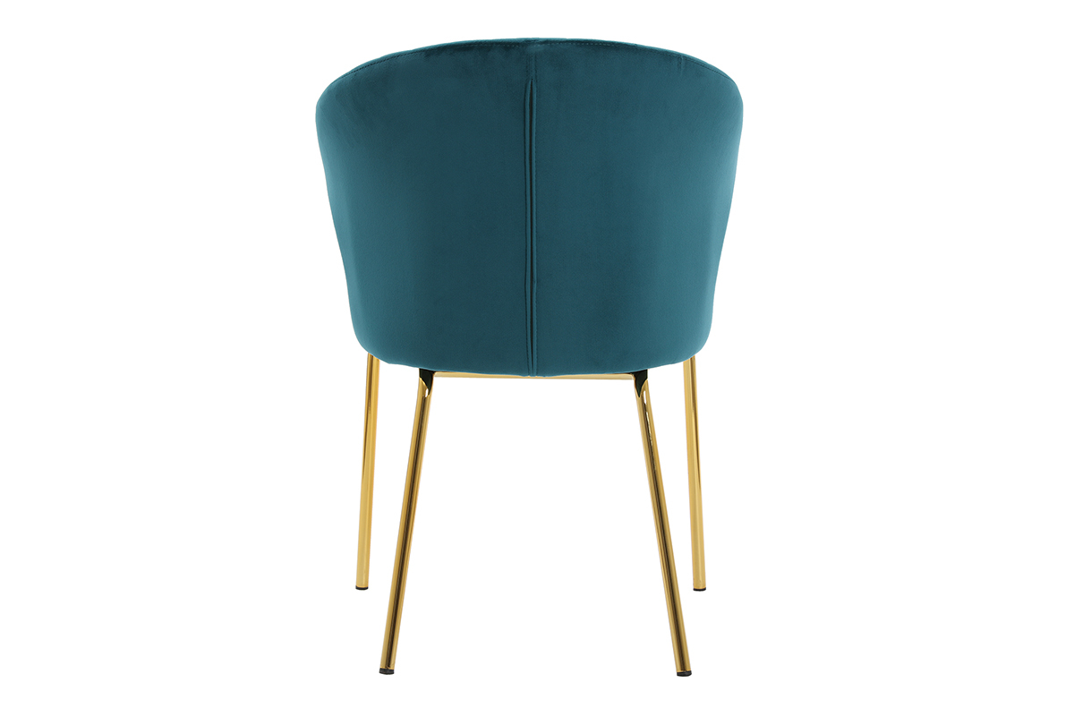 Sedia design in velluto blu petrolio e metallo dorato REQUIEM