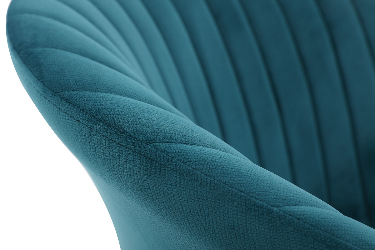 Sedia design in velluto blu petrolio e metallo dorato REQUIEM