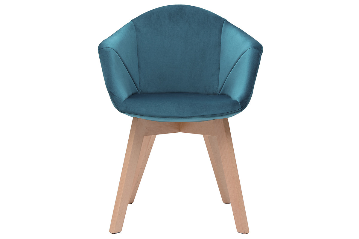 Sedia design in velluto blu petrolio TAYA