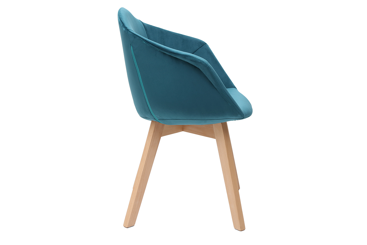 Sedia design in velluto blu petrolio TAYA