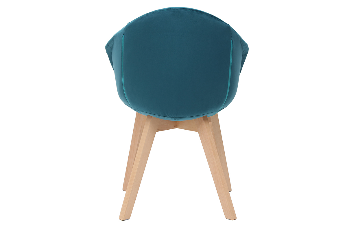 Sedia design in velluto blu petrolio TAYA