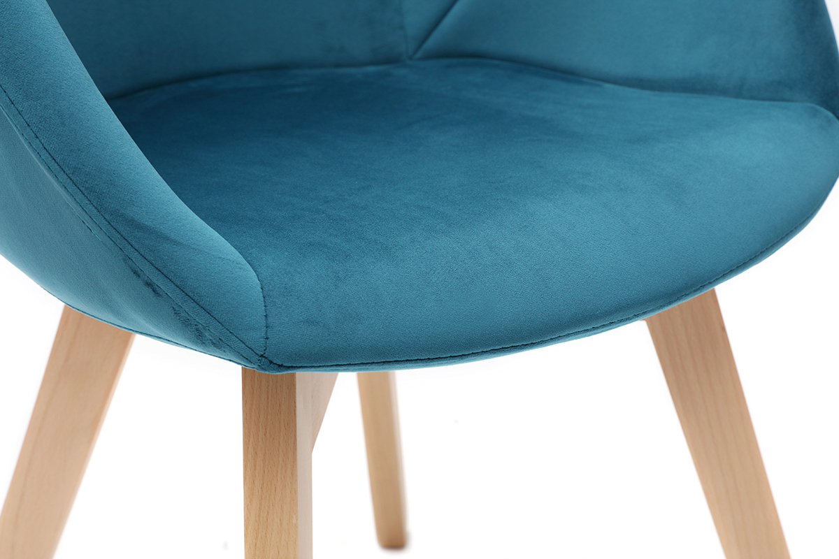 Sedia design in velluto blu petrolio TAYA