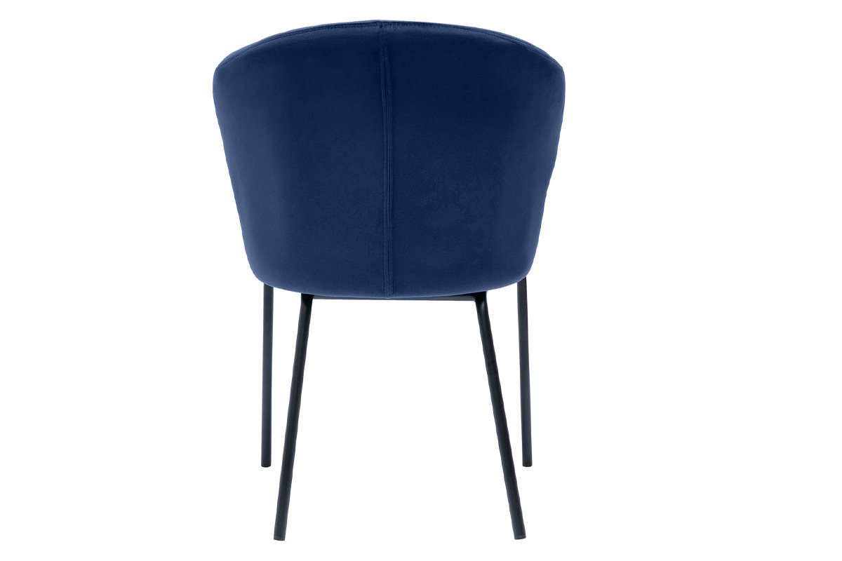 Sedia design in velluto Blu scuro REQUIEM