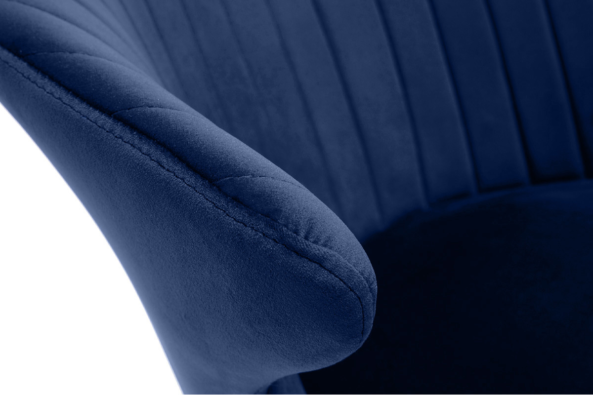 Sedia design in velluto Blu scuro REQUIEM