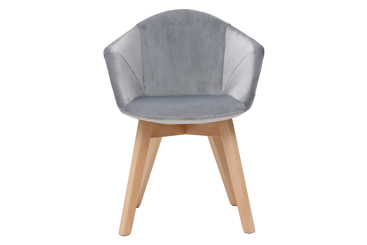 Sedia design in velluto grigio TAYA