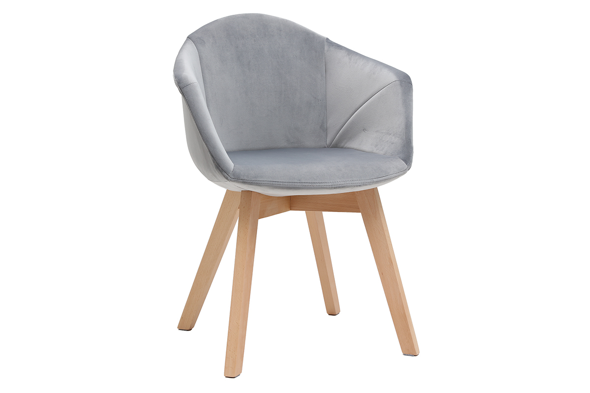 Sedia design in velluto grigio TAYA