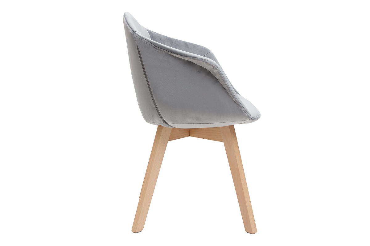 Sedia design in velluto grigio TAYA