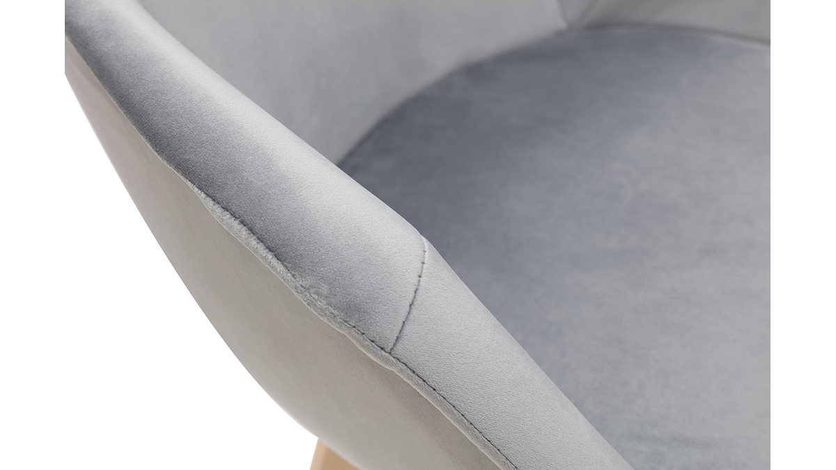 Sedia design in velluto grigio TAYA