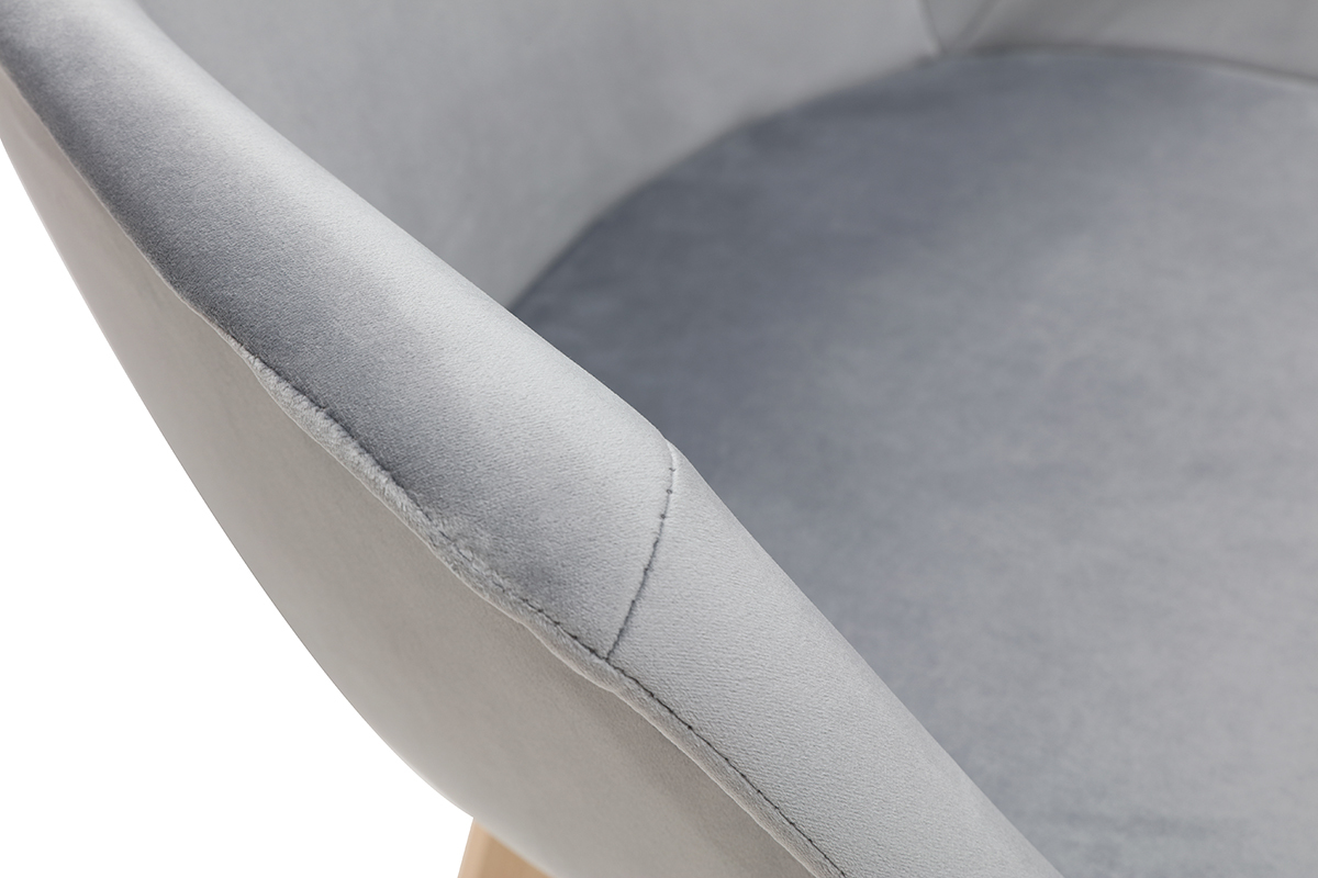 Sedia design in velluto grigio TAYA